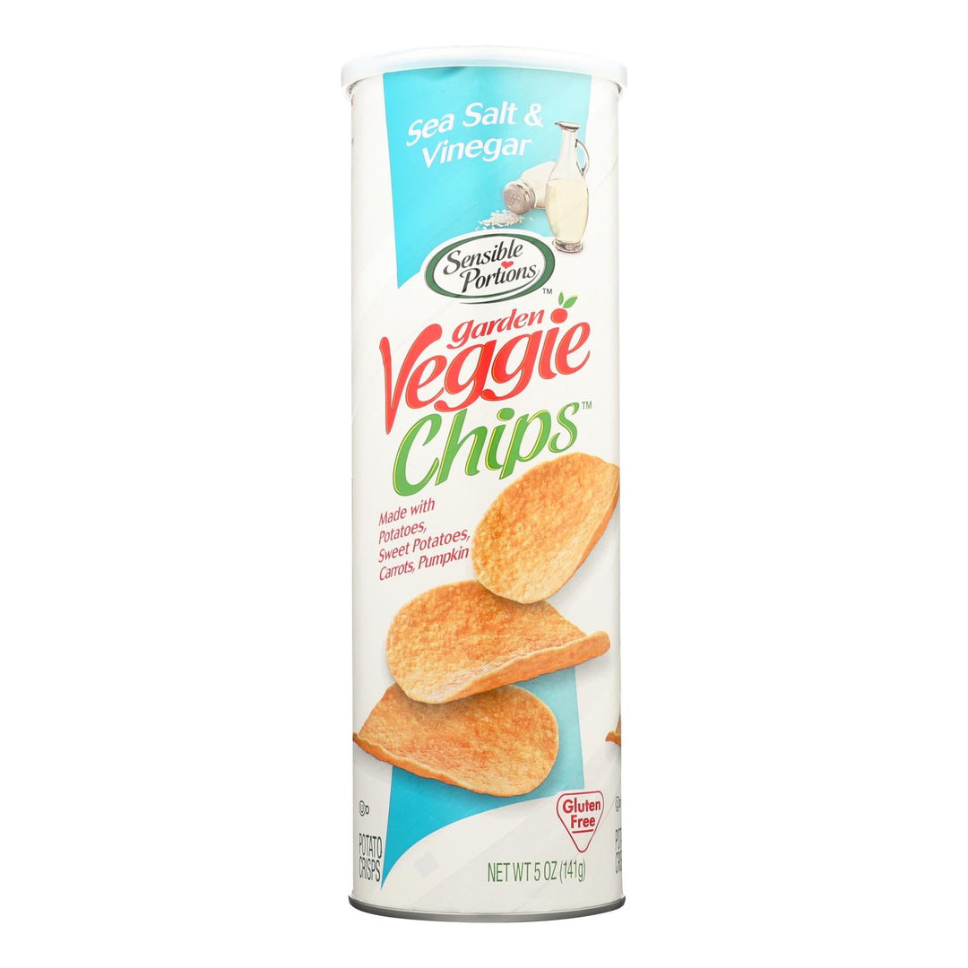 Sensible Portions Sea Salt & Vinegar Garden Veggie Chips - Case Of 12 - 5 Oz - Maras Green